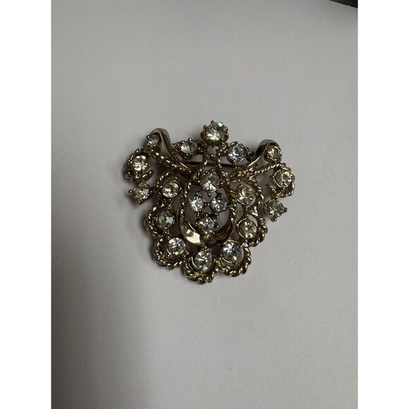 Vintage Large Cluster of 20 Gorgeous Sparkling Rhinestones Brooch Pin - Picture 2 of 8